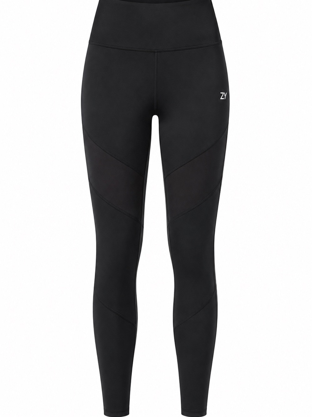 ZYIA Active Black Performance Leggings with White Logo